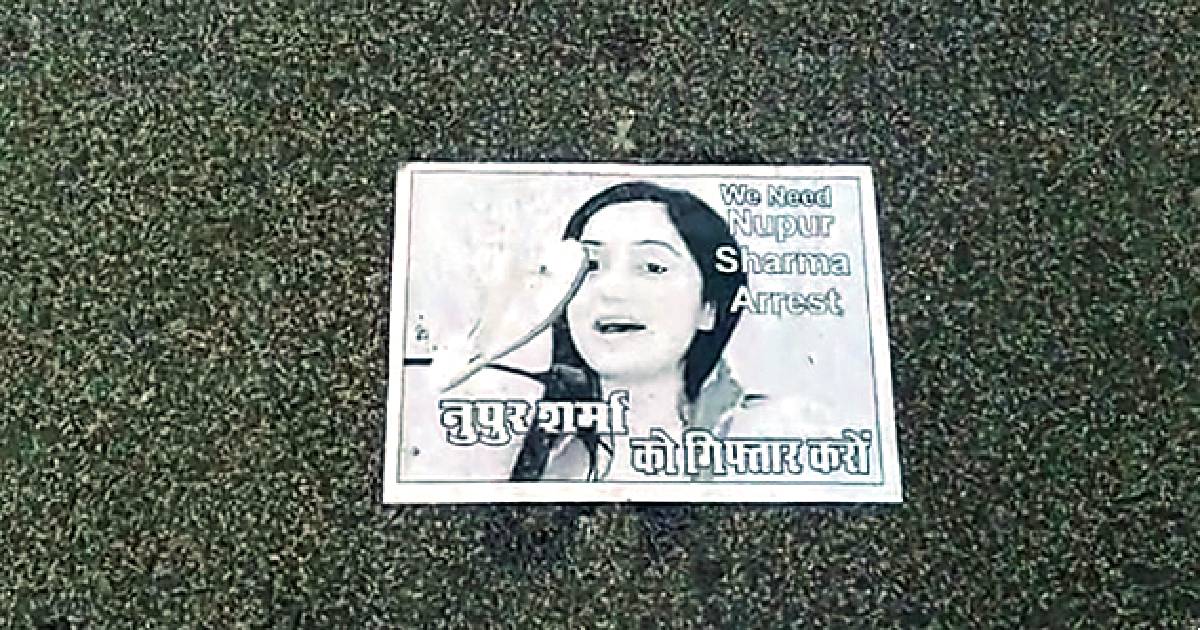 Poster of Nupur Sharma pasted on road in P’garh